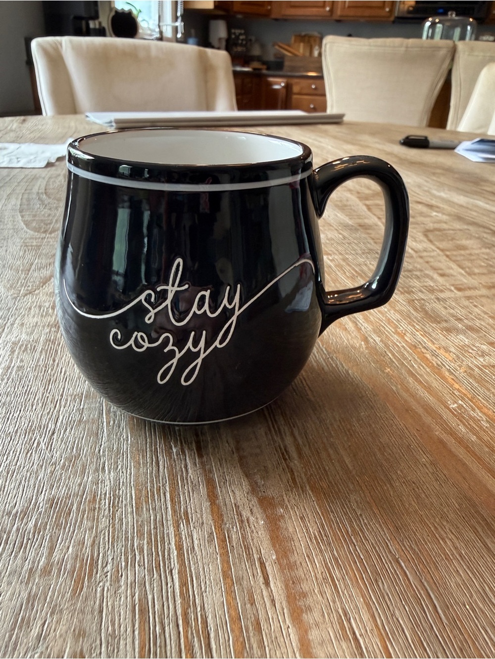 Stay Cozy Black Ceramic Mug - Home Dining